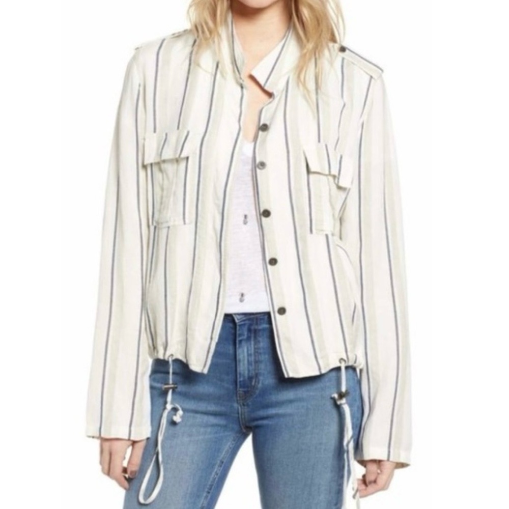 Rails Rowen Coco Linen Striped Jacket